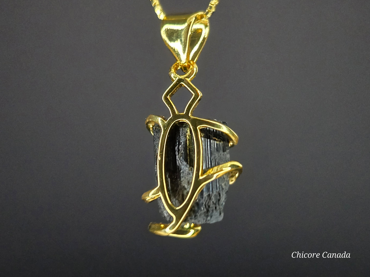 Elegant Protection – Handmade Black Tourmaline Pendant with 925 Sterling Silver Necklace