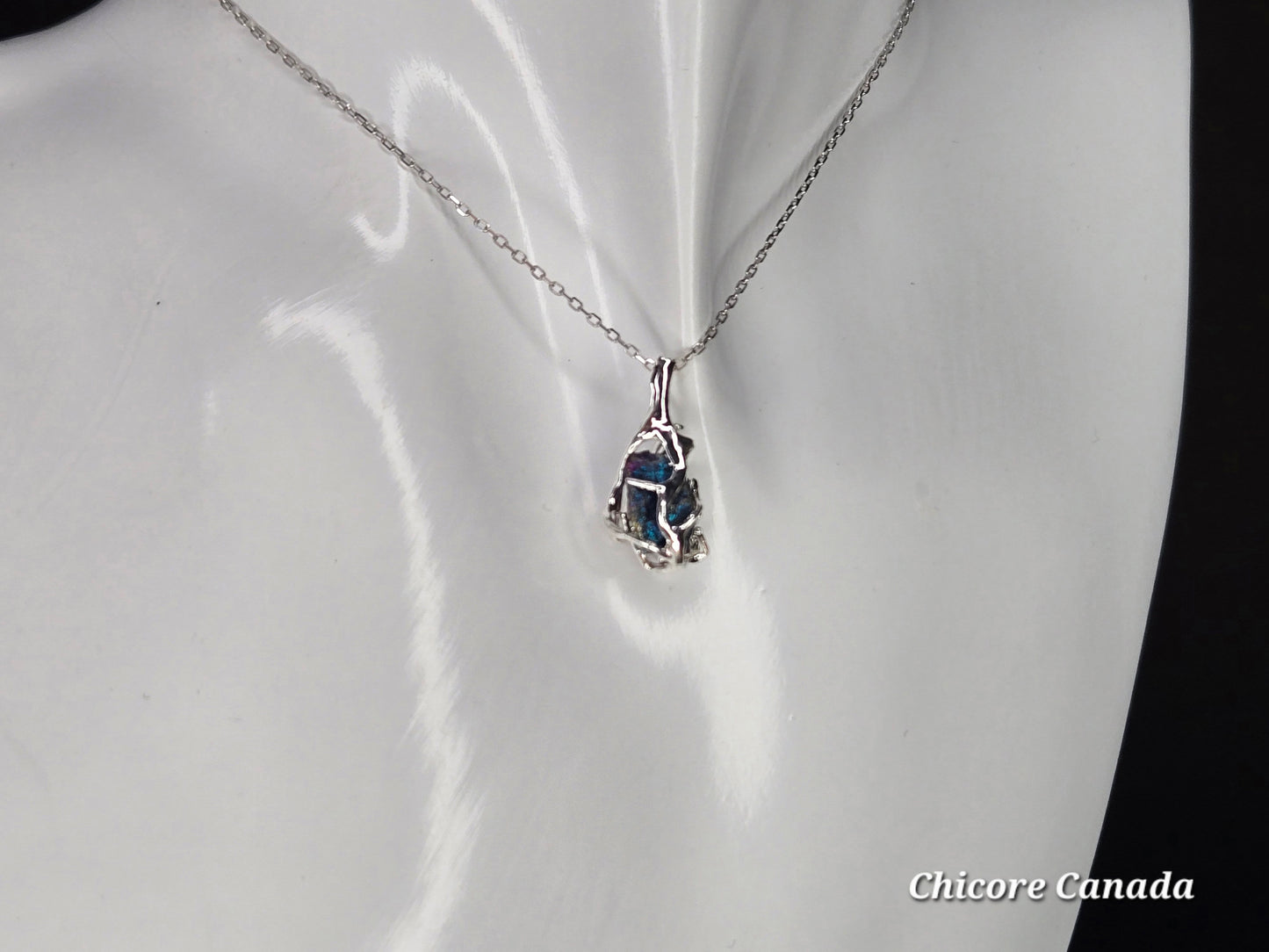 Handmade Raw Rainbow Pyrite Pendant – Adjustable 925 Sterling Silver Necklace for Strength & Style