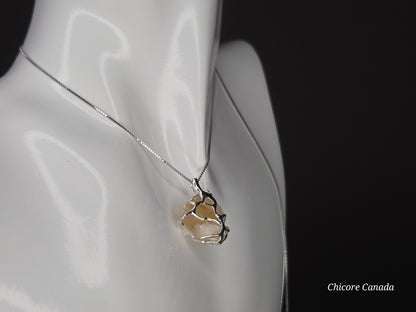 Brazilian Citrine with 925 Sterling Silver Adjustable Necklace
