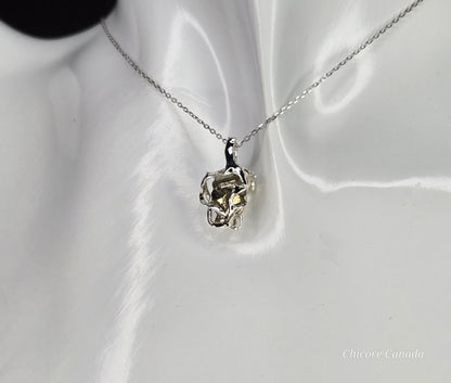 Exquisite Handmade Pyrite Pendant Necklace - Luxurious Elegance in Every Detail