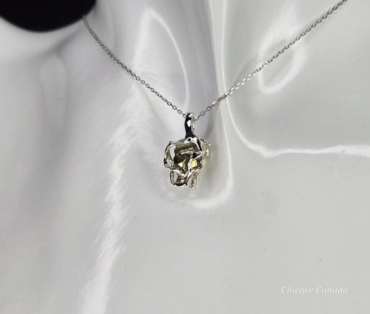 Exquisite Handmade Pyrite Pendant Necklace - Luxurious Elegance in Every Detail