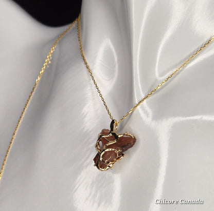 Raw Carnelian Necklace - Natural Stone, Refined Power