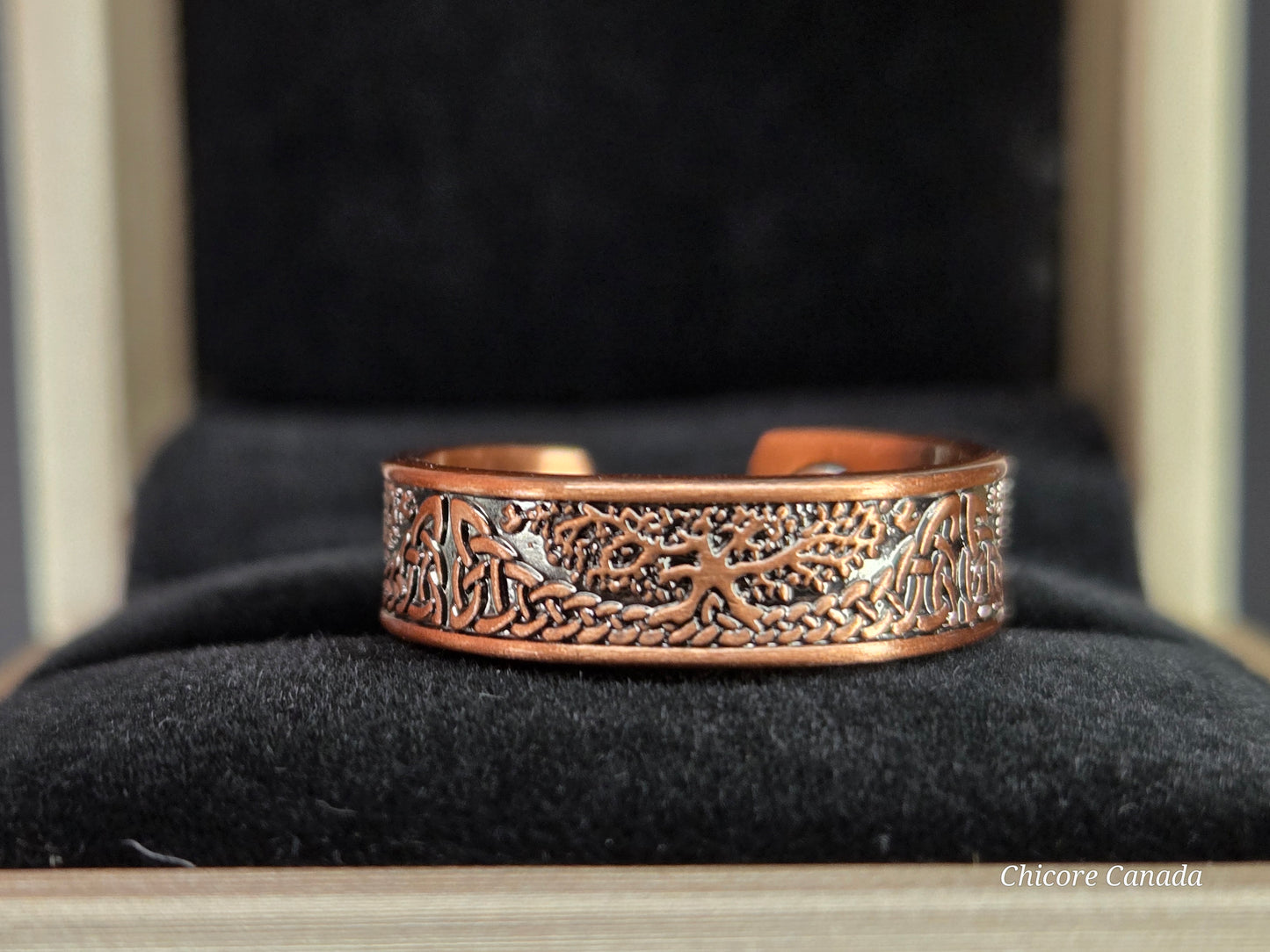 Copper Tree of Life Magnetic Adjustable Ring – Luxury Healing Jewelry with 4 Magnets