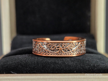 Copper Tree of Life Magnetic Adjustable Ring – Luxury Healing Jewelry with 4 Magnets