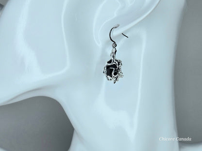 Timeless Protection: Drop Earrings Featuring Black Tourmaline