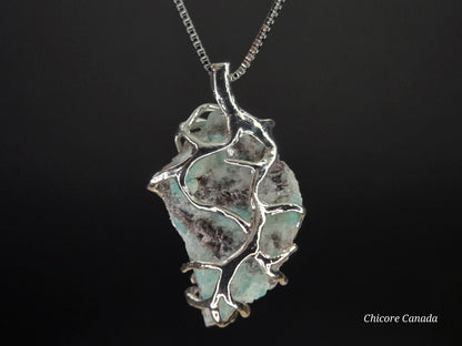 The Amazonite Talisman Necklace with 925 Sterling Silver Adjustable Necklace
