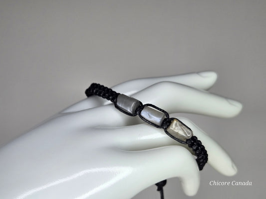 Labradorite Adjustable Bracelet for Him – Stone of Strength, Intuition & Protection