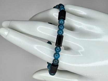 Awaken & Protect – Blue Apatite & Black Tourmaline Bracelet
