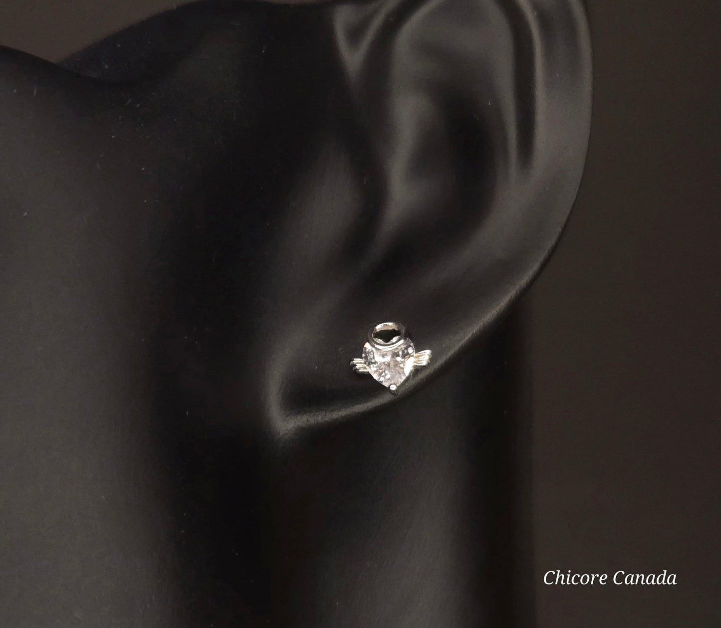 Asymmetric Evil & Angel Stud Earrings in 925 Sterling Silver – Bold Luxury Redefined