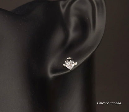 Asymmetric Evil & Angel Stud Earrings in 925 Sterling Silver – Bold Luxury Redefined