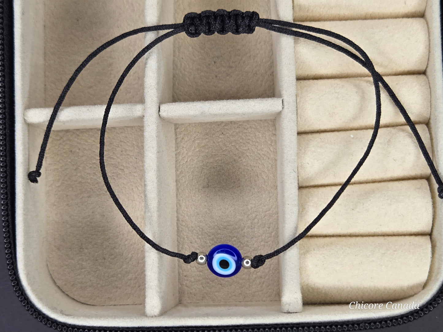 Minimalist Evil Eye Adjustable Bracelet – Subtle Protection, Effortless Style