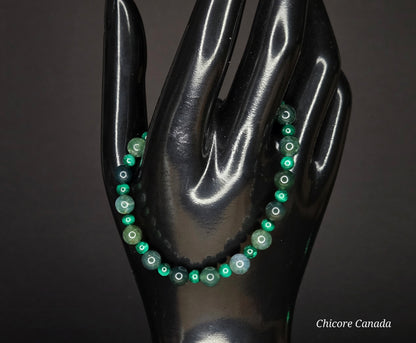 Forest Luxe – Handmade Moss Agate & Malachite Bracelet for Grounding and Sophisticated Renewal
