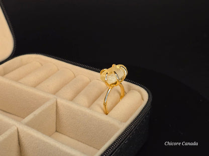 Bague délicate ajustable en citrine