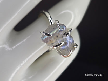 Adjustable Moonstone Ring – Silver Tone