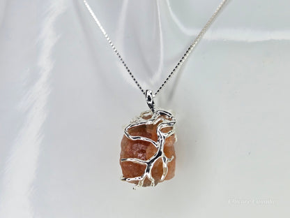 Raw Sunstone Handmade Pendant with Adjustable Necklace – Sophisticated and Timeless Design