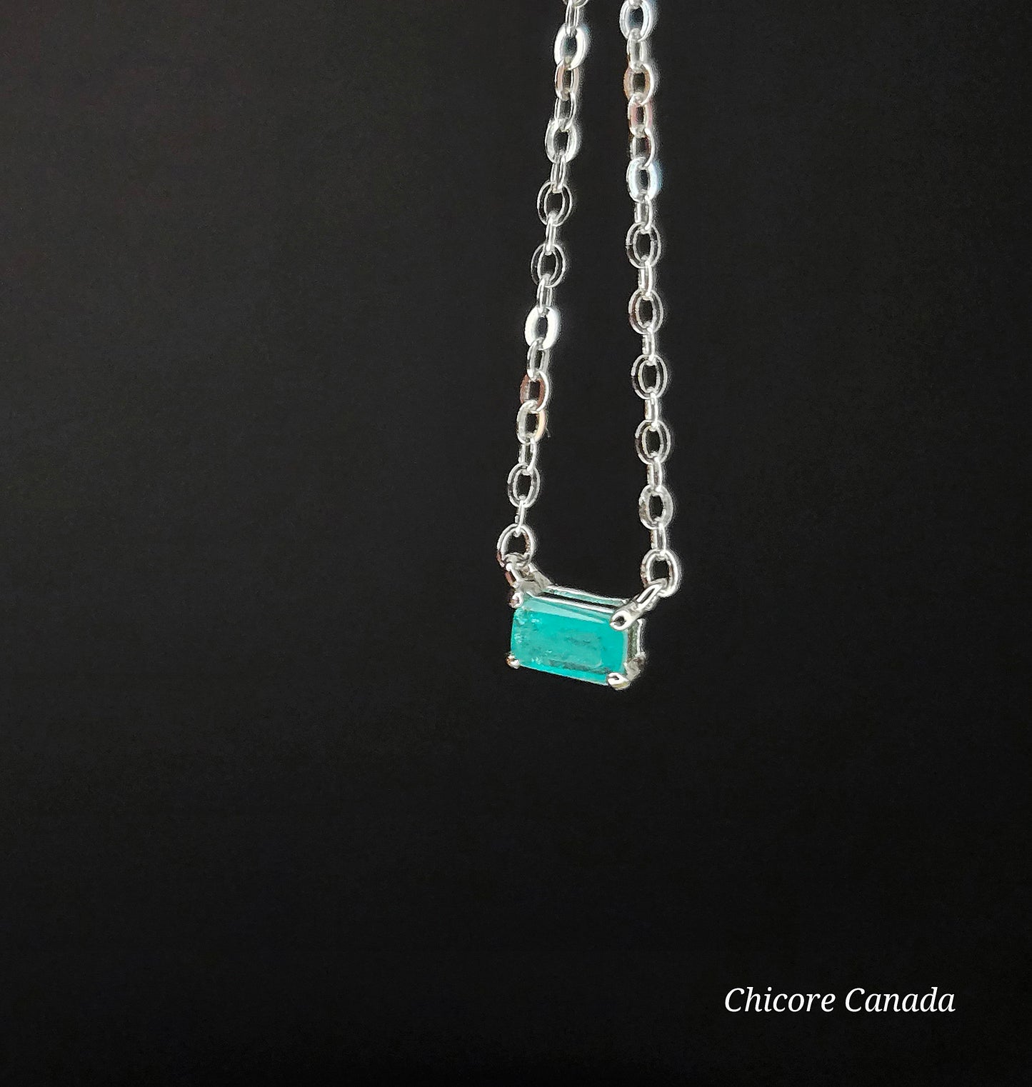 Rare Paraiba Green Tourmaline Dainty Pendant – Luxurious Adjustable Necklace for Elegance & Energy Balance