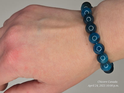 Elegant Blue Apatite Bracelet – Handmade with Natural Stones