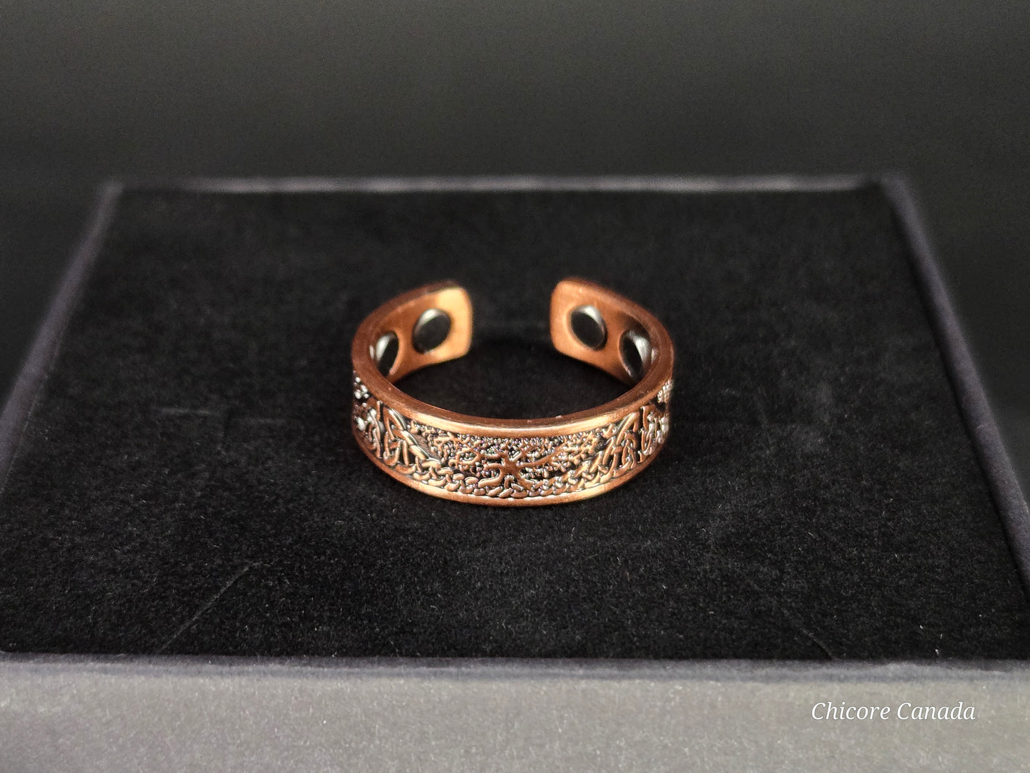 Copper Tree of Life Magnetic Adjustable Ring – Luxury Healing Jewelry with 4 Magnets