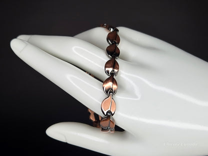 Adjustable Magnetic Copper Bracelet with 16 Magnets - Sleek Unisex Design