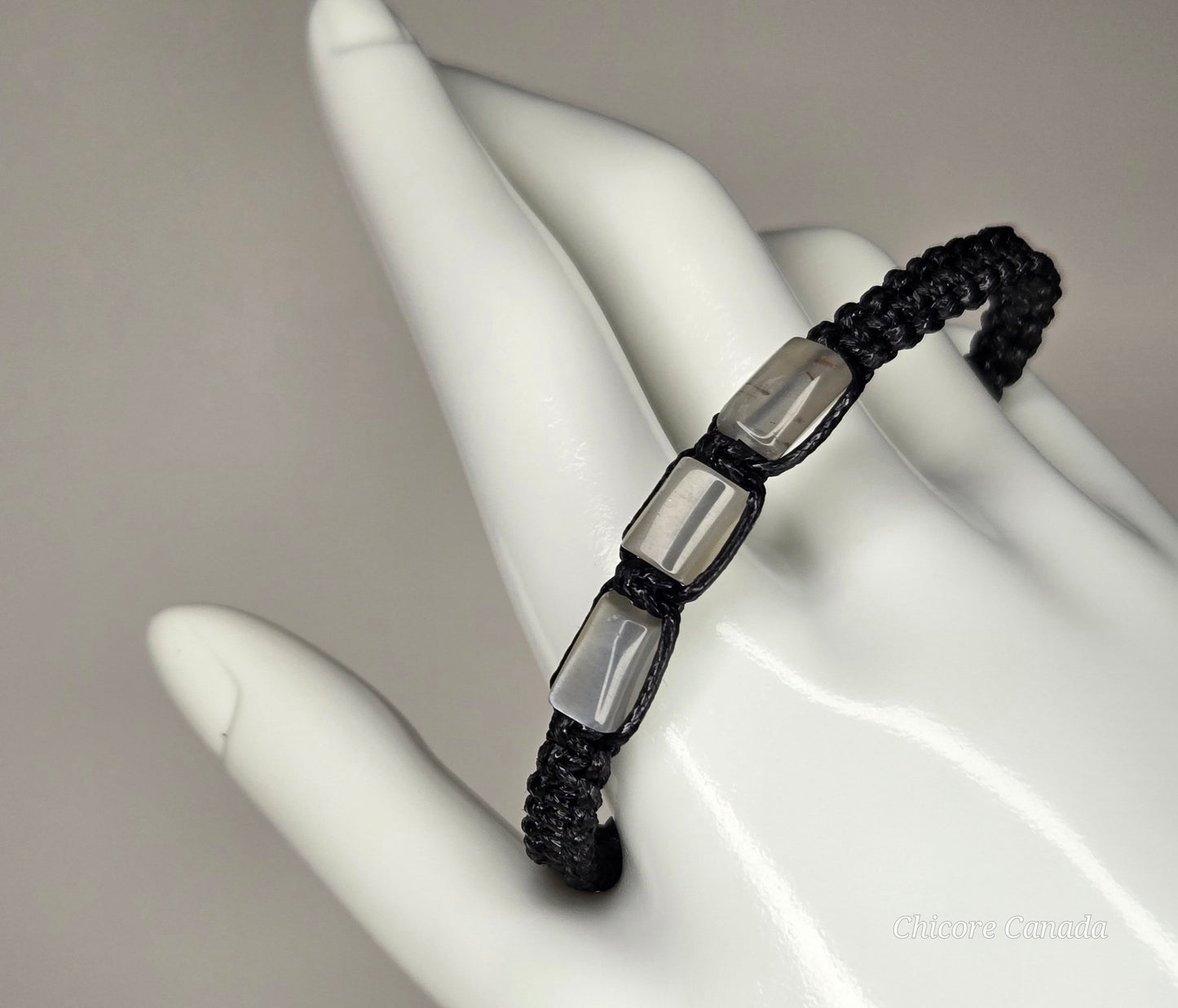 Labradorite Adjustable Bracelet for Him – Stone of Strength, Intuition & Protection