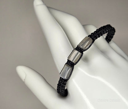 Labradorite Adjustable Bracelet for Him – Stone of Strength, Intuition & Protection