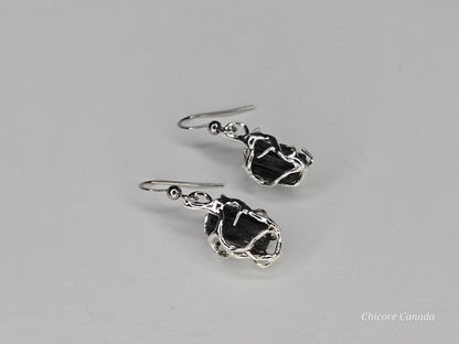 Timeless Protection: Drop Earrings Featuring Black Tourmaline