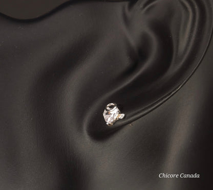 Asymmetric Evil & Angel Stud Earrings in 925 Sterling Silver – Bold Luxury Redefined