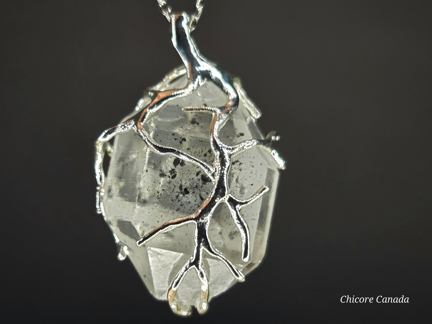 AAA Herkimer Diamond Pendant with Adjustable Necklace