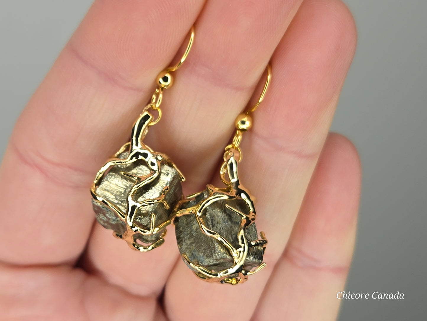 Sparkle Like Gold: Handmade Raw Pyrite Earrings