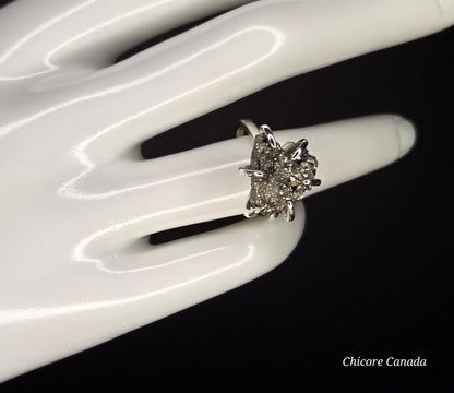 Adjustable Raw Pyrite Statement Ring – Bold Sophistication & Strength