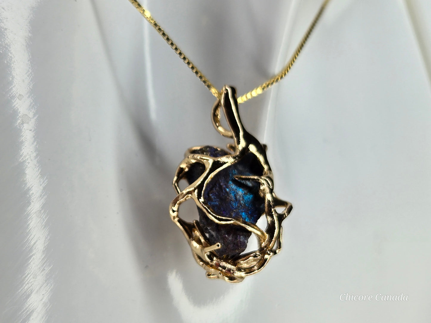 Handmade Raw Rainbow Pyrite Pendant – 925 Sterling Silver Necklace for Bold Elegance