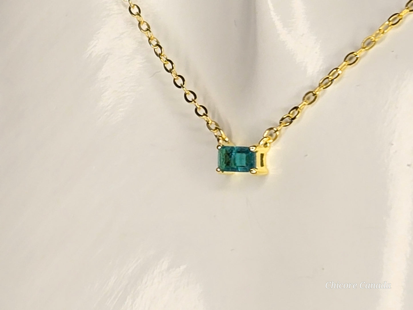 Dainty Paraiba Tourmaline Pendant with 925 Sterling Silver Adjustable Necklace