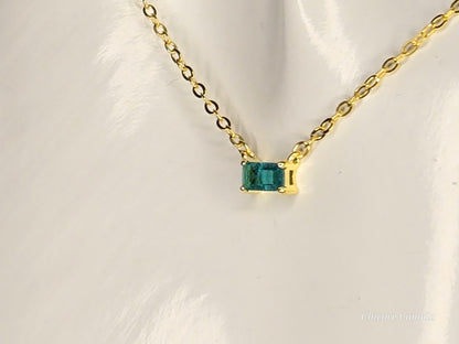 Dainty Paraiba Tourmaline Pendant with 925 Sterling Silver Adjustable Necklace