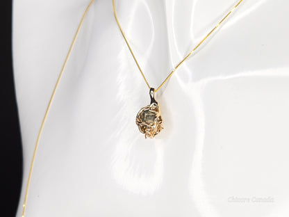 Golden Elegance – Handmade Raw Pyrite Pendant with Sterling Silver Chain