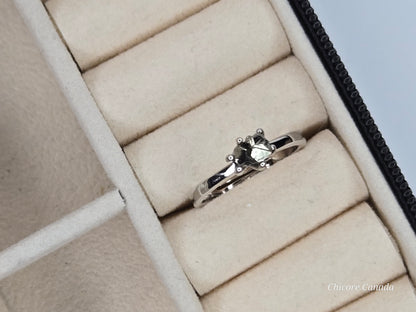 Bague raffinée en argent sterling 925 avec une délicate pierre précieuse en pyrite brute – Design élégamment réglable