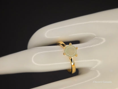 Dainty Adjustable 925 Sterling Silver Jade Ring – Elegance, Harmony & Good Fortune