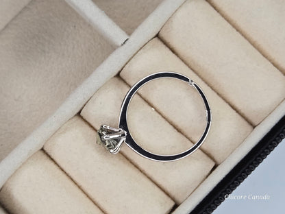 Bague raffinée en argent sterling 925 avec une délicate pierre précieuse en pyrite brute – Design élégamment réglable