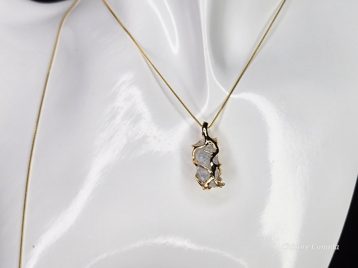 Ethereal Handmade Raw Celestite Pendant with 925 Sterling Silver Adjustable Necklace