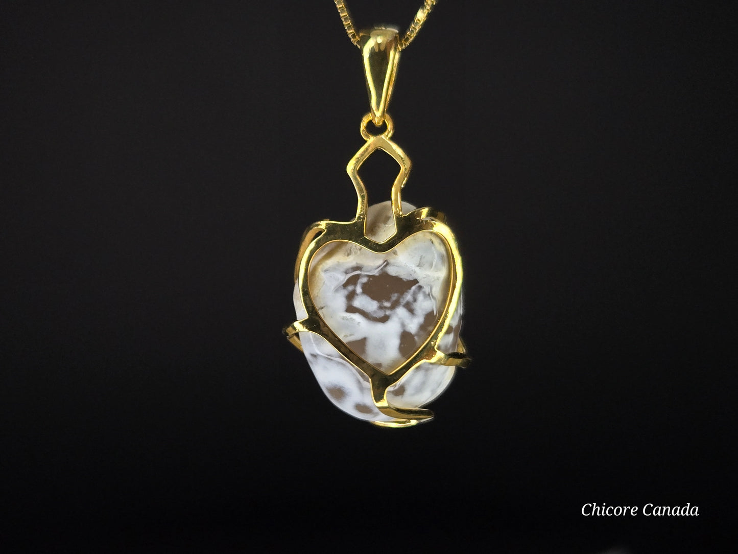 Natural Snakeskin Agate Pendant – Handmade Luxury with Adjustable Sterling Silver