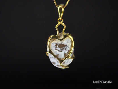 Natural Snakeskin Agate Pendant – Handmade Luxury with Adjustable Sterling Silver