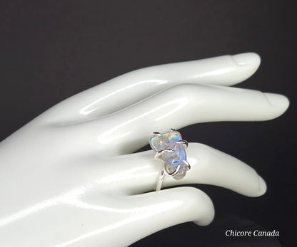 Adjustable Moonstone Ring – Silver Tone