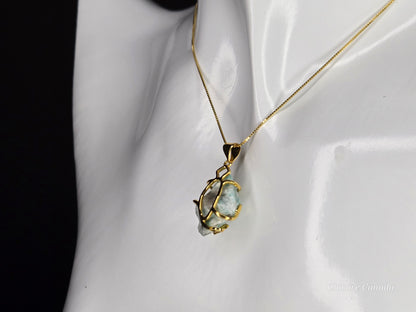 Artisan Raw Amazonite Necklace – Crafted with 925 Sterling Silver Grace
