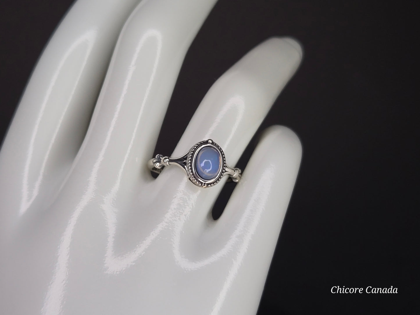 Celestial Glow: 925 Sterling Silver Adjustable Aurora Opal Ring