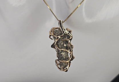 Golden Glow: Raw Pyrite Pendant with Elegant Sterling Silver Chain