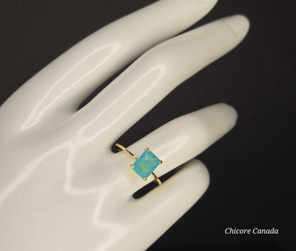 Delicate Sophisticated Statement of Elegance - 925 Sterling Silver Exquisite Paraiba Tourmaline Ring