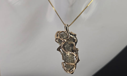 Golden Glow: Raw Pyrite Pendant with Elegant Sterling Silver Chain