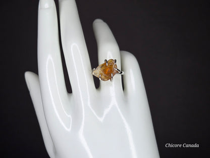 Adjustable Citrine Ring – Handmade Natural Gemstone Jewelry