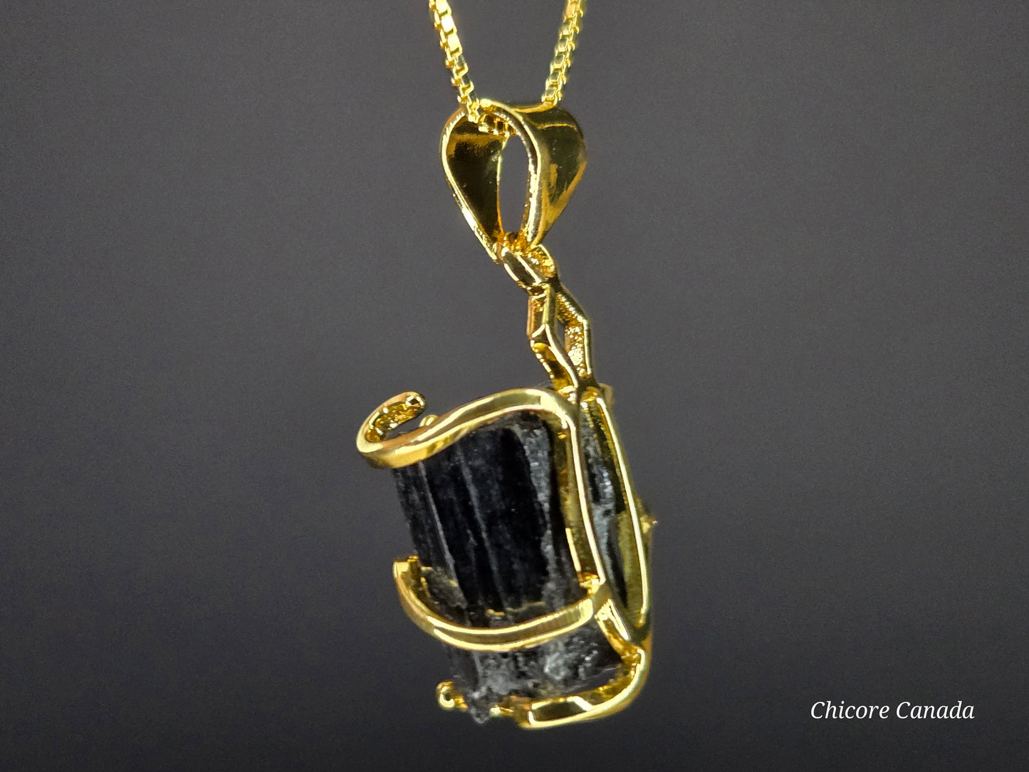 Elegant Protection – Handmade Black Tourmaline Pendant with 925 Sterling Silver Necklace