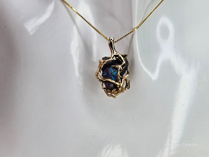 Handmade Raw Rainbow Pyrite Pendant – 925 Sterling Silver Necklace for Bold Elegance