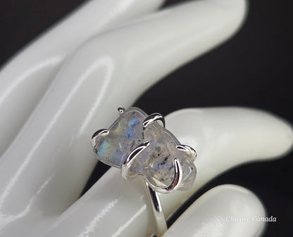 Adjustable Moonstone Ring – Silver Tone